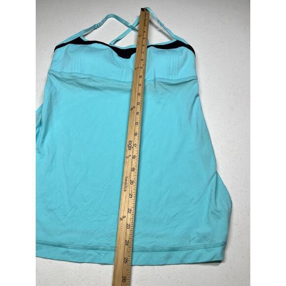Lululemon Women’s Turquoise Built In Bra Side Scrunch Work out Top Y2K 8 - Picture 5 of 9